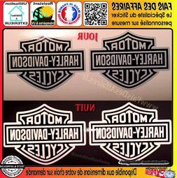 2 stickers autocollant r&eacute;tror&eacute;fl&eacute;chissants harley davidso