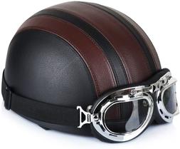 Et Velo Avec Lunettes Retro Style Vintage En Cuir Harley