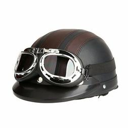 Scooter Vintage Retro Cuir R&eacute;glable Visi&egrave;re Lunettes Et &Eacute;