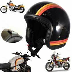 Casque Jet Approuv&eacute; Tribute Noir Poli Graphique Laverda Mor