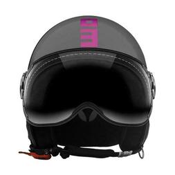 Casque Momo design Jet Fgtr Fluo Gris Rose Avec Visi&egrave;re Tai