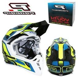 Cross Enfant Progrip 3009 Bleu / Jaune Mx Enduro