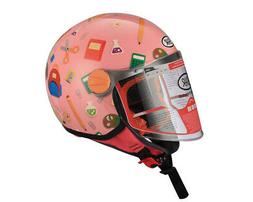 Bhr Demi-jet Enfants Mod Junior 713 Graphique &Eacute;cole Rose