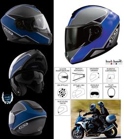 casque moto double ecrans modulable sun visor
