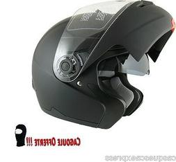 Amx Modulable 910 Noir Mat Visiere Solaire + Cagoule Offerte