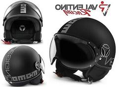 MOMO Design Casque Jet Fgtr Classic Noir Mat Argent TAILLE S