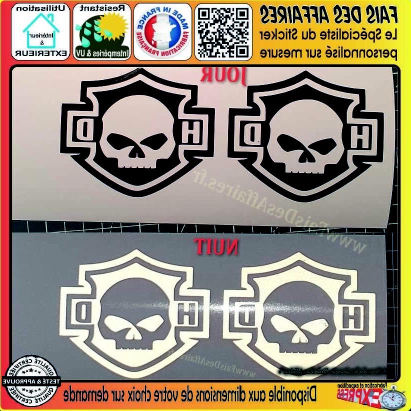 2 stickers autocollant retroreflechissants harley davidson n
