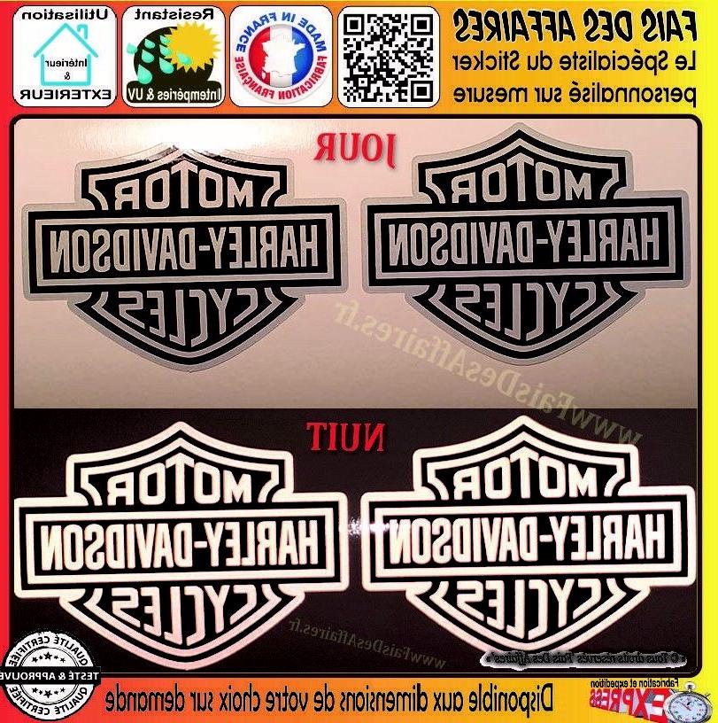 2 stickers autocollant retroreflechissants harley davidson r