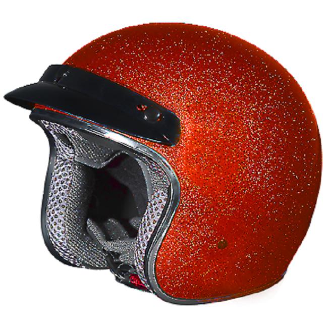 3 4 casque vintage style rouge metal