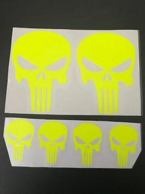 6 sticker punisher jaune fluo fluorescent tete
