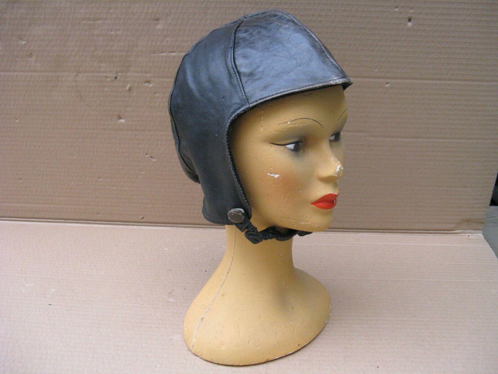 ancienne coiffe casque casquette en cuir marron