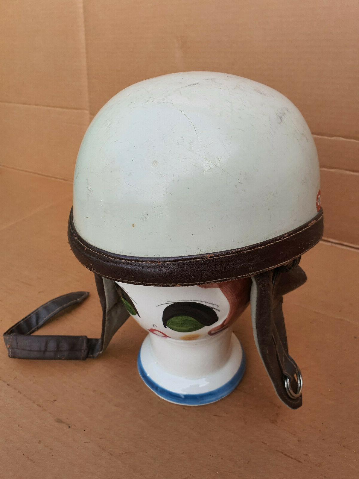 casque ancien moto mobylette avec marquage sncf