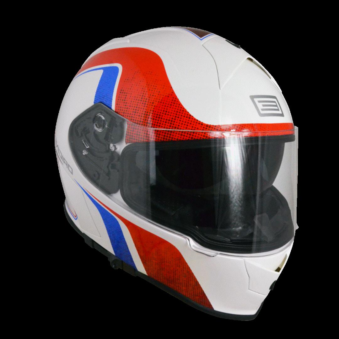 casque de moto integral leger couleur blanc