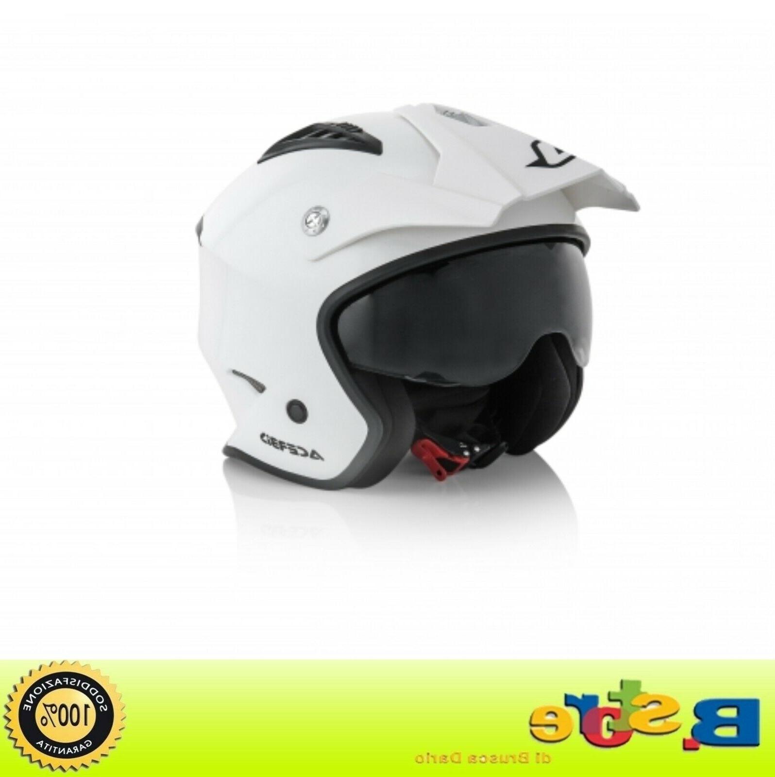 casque de moto jet aria blanc trial