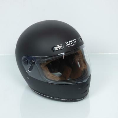 casque de moto vintage noir mat uni