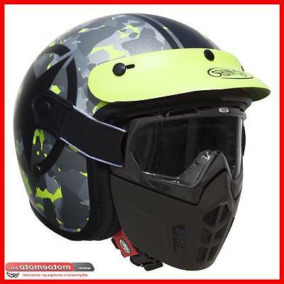 casque de moto vintage sar camo jaune
