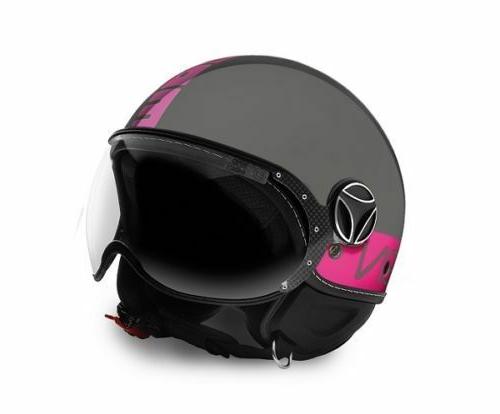 casque design fighter fluo gris grey fuxia
