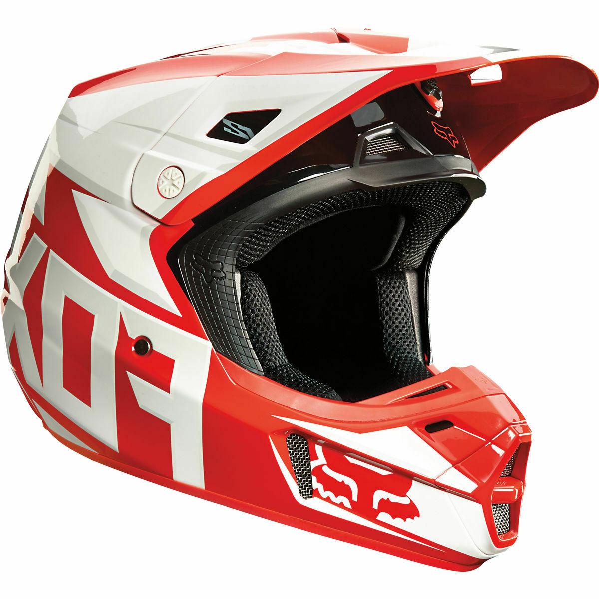 casque enduro motocross v2 race rouge blanc