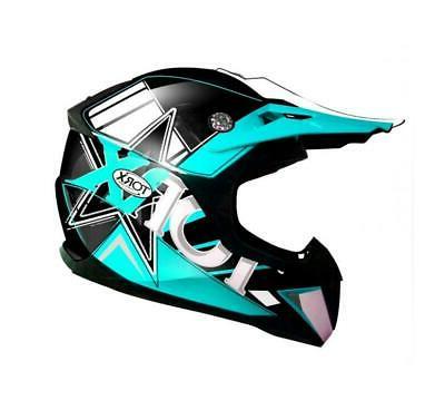 casque integral de motocross bleu pour enfant