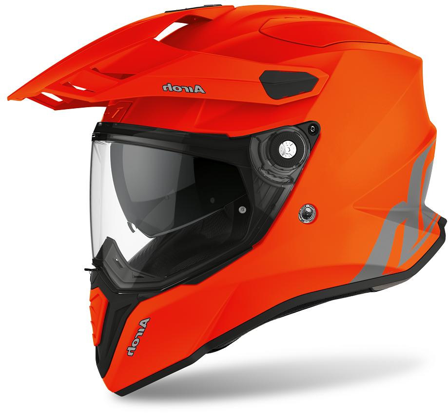 casque integral fibre moto commander orange fluo