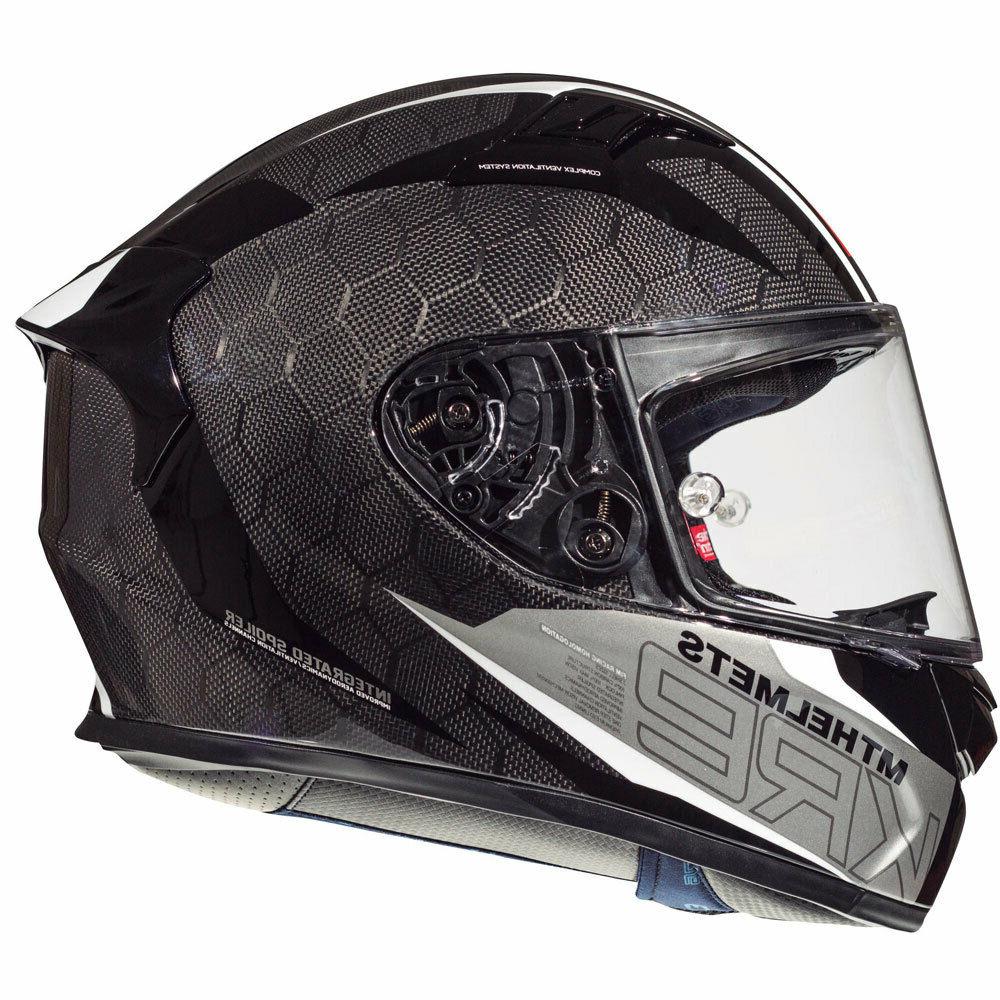 casque integral helmet kre fumee carbone blanc