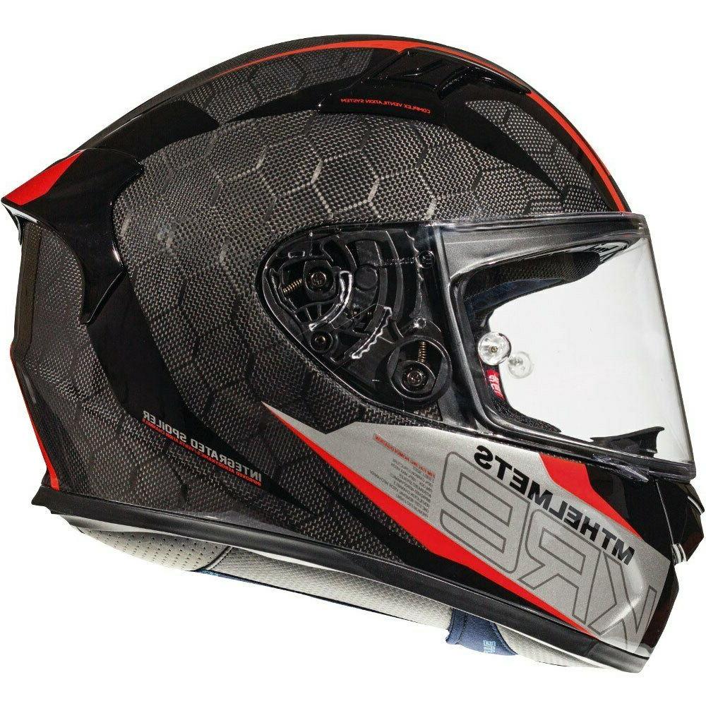 casque integral helmet kre fumee carbone rouge