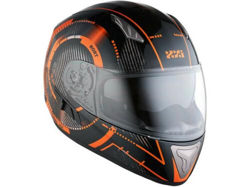 casque integral hx 1000 tron noir orange