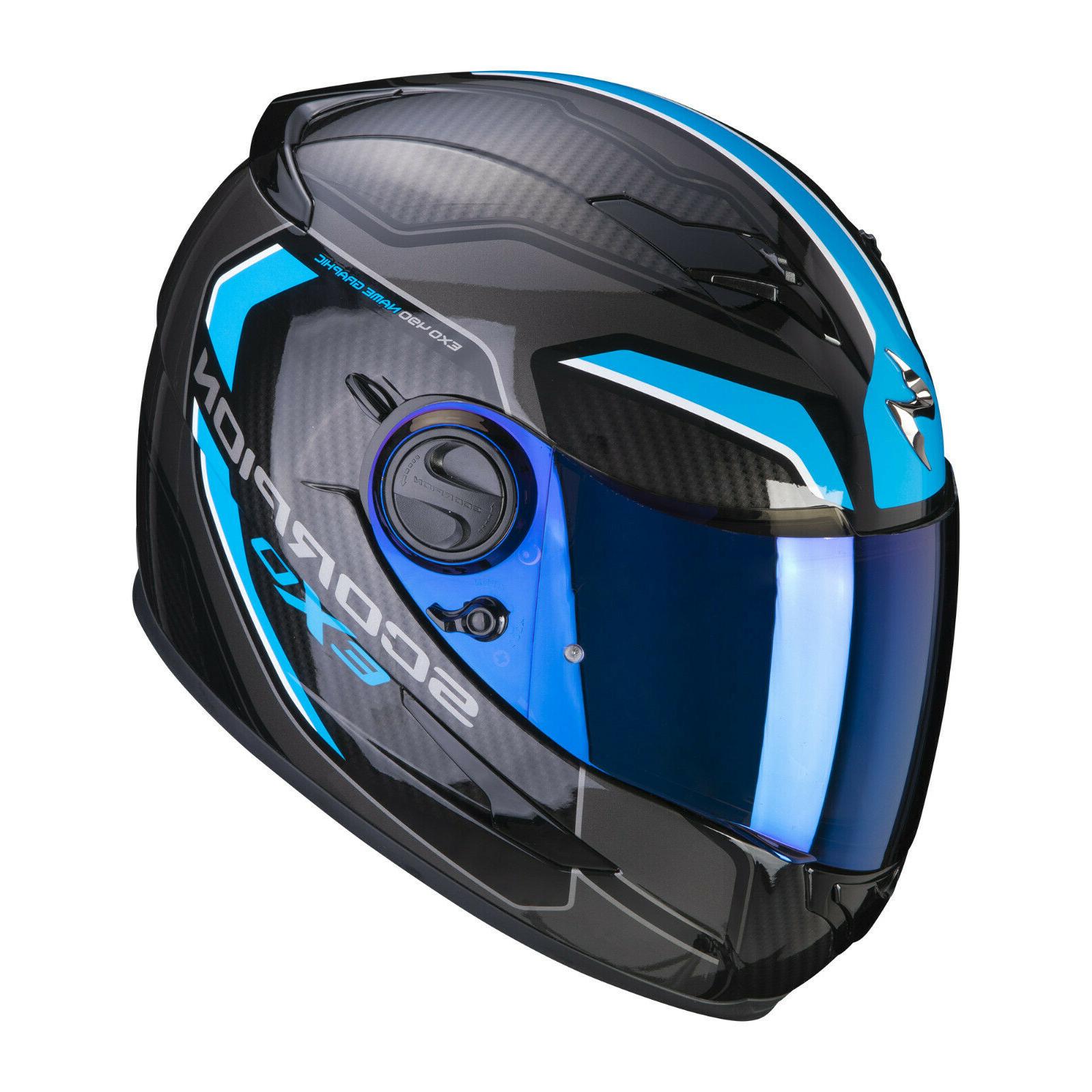 casque integral moto exo 490 supernova bleu