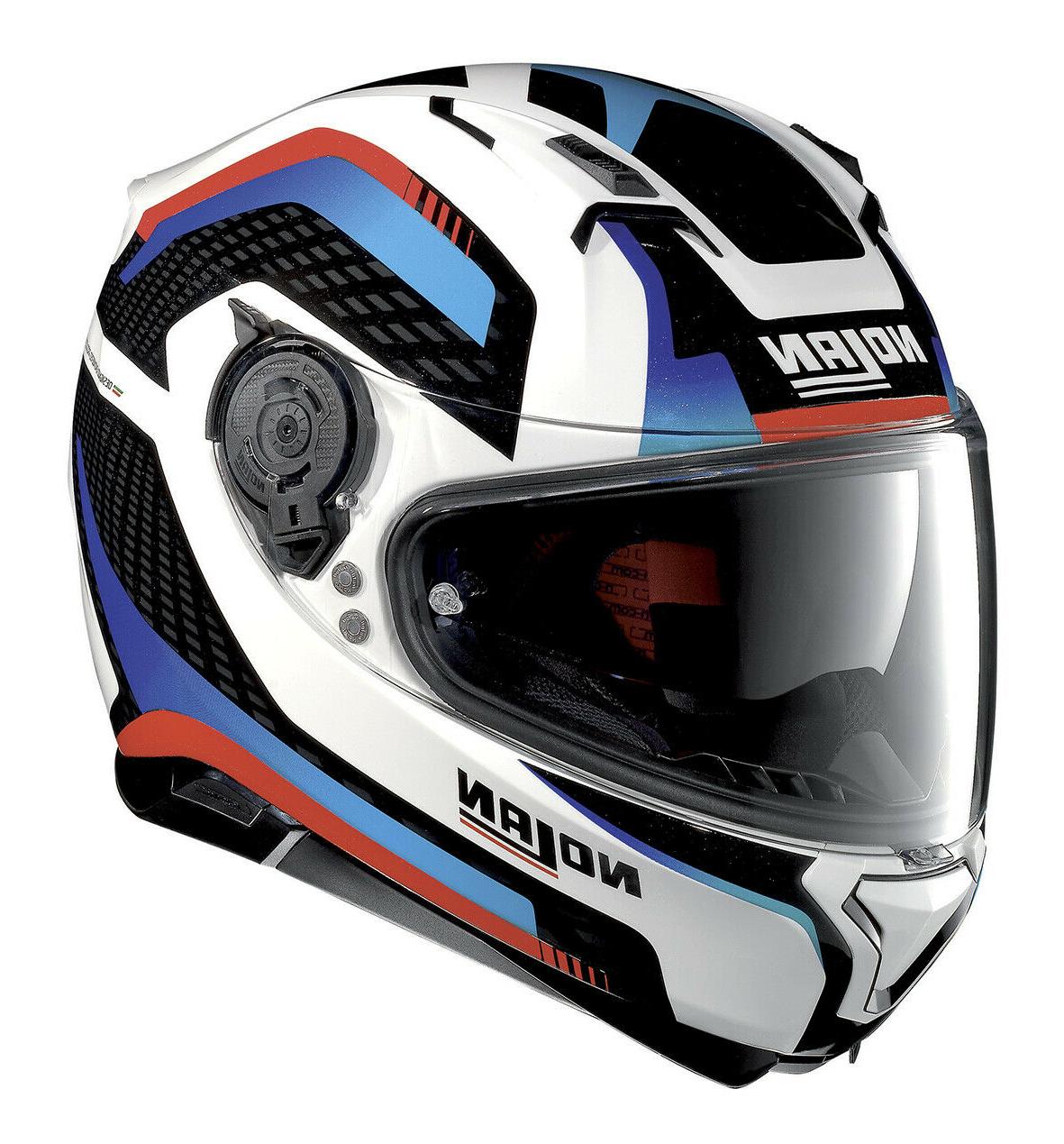 casque integral moto n87 arkad blanc rouge