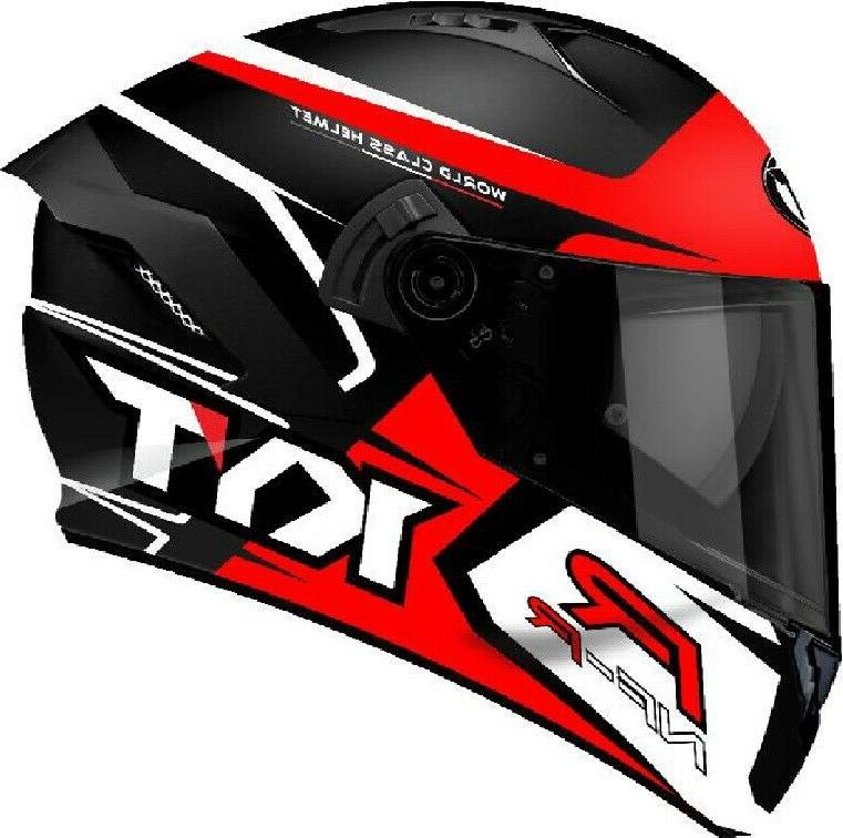 casque integral moto nfr track black rouge