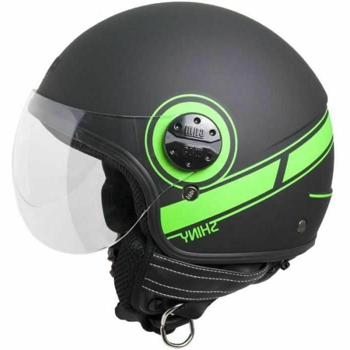 casque jet 109s shiny noir et vert
