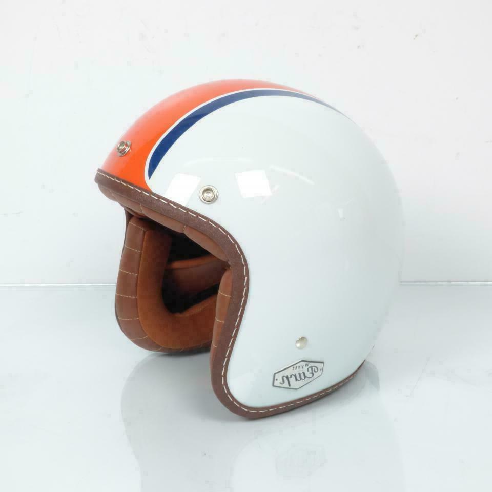 casque jet blanc rouge pour homme femme