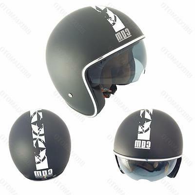 casque jet cgm vintage noir opaque etoile