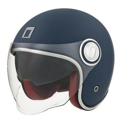 casque jet dv heritage bleu mat moto