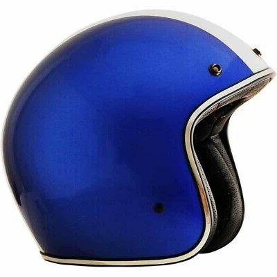 casque jet moto fx76 shelby vintage bleu