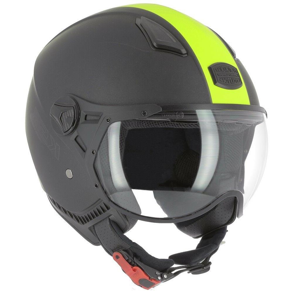 casque jet moto scooter ksr2 noir jaune