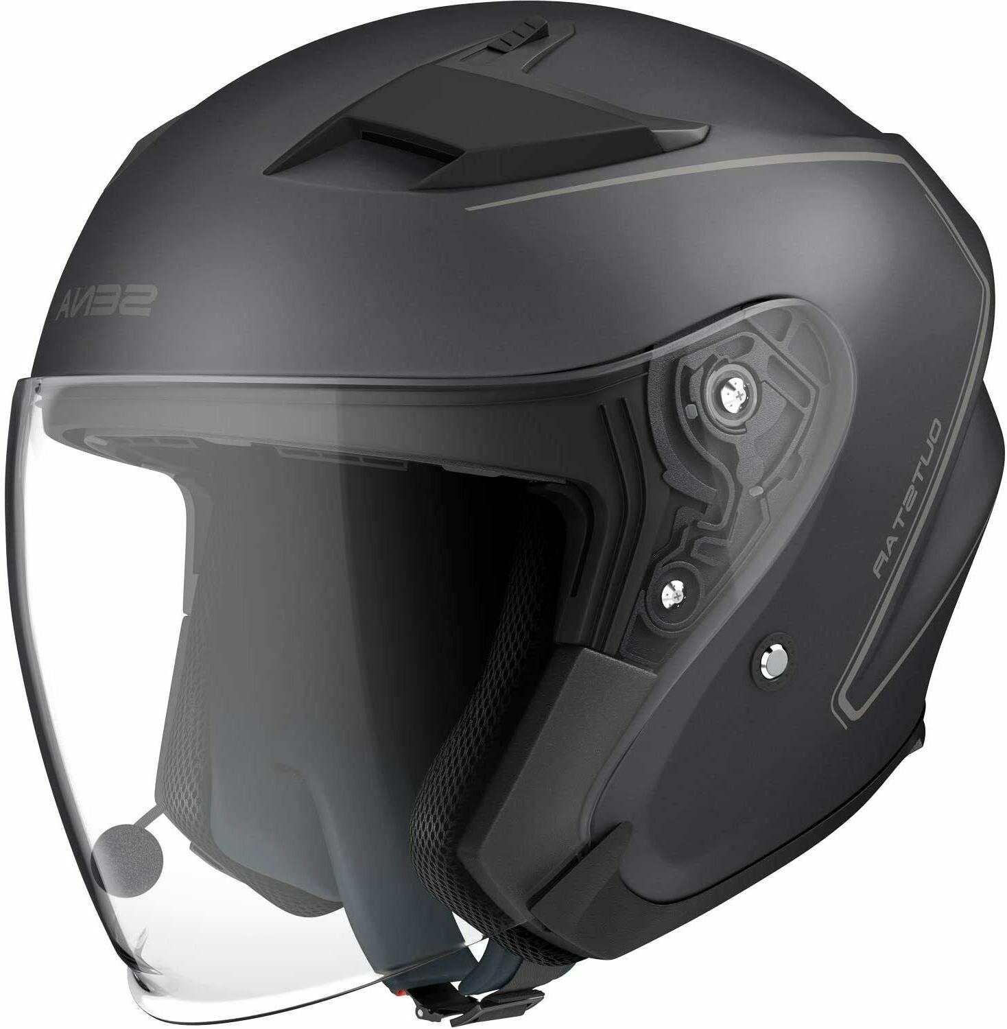 casque jet outstar noir mat bluetooth integre