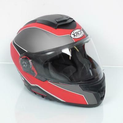 casque modulable rouge et gris mat neil