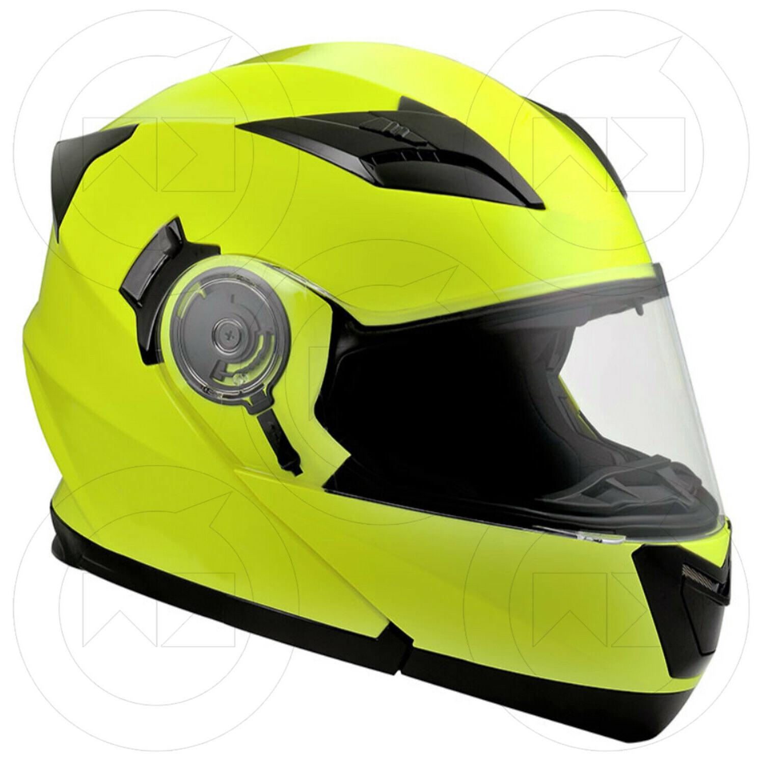 casque moduler flip plus jaune moto scooter