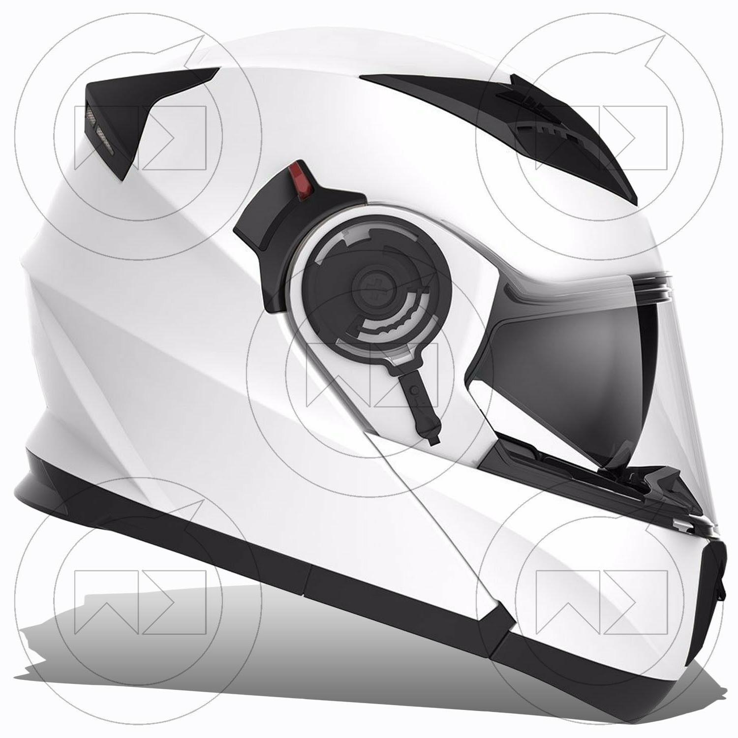 casque moduler mono blanc moto scooter approuve
