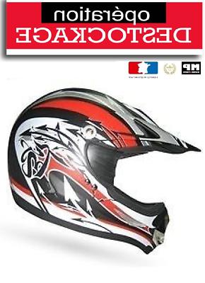casque moto cross enduro rouge noir blanc