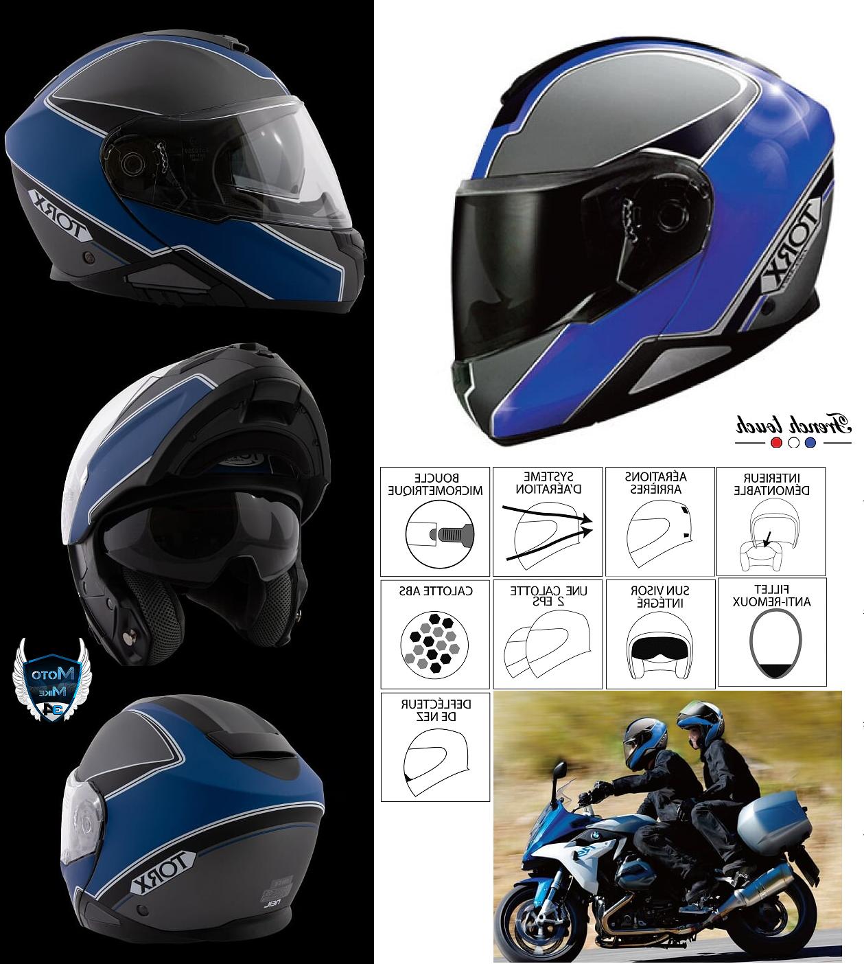 casque moto double ecrans modulable sun visor