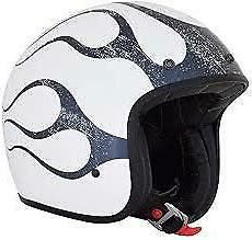 Afx Fx-76 Flamme Vintage Casque Blanc Brillant/gris Taille L