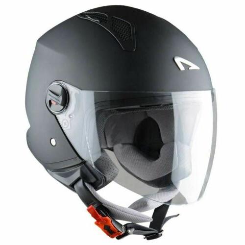 casque moto mini jet monocolor noir mat