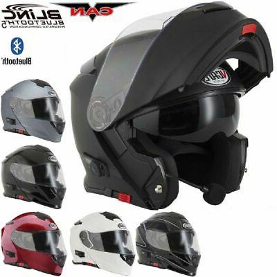 casque moto modulables bluetooth vcan v271 blinc