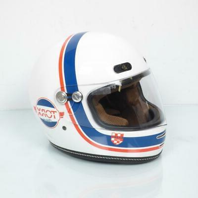 casque moto route vintage barry gulf white