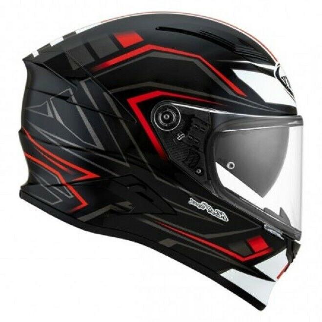 casque moto star controle lueur black rouge