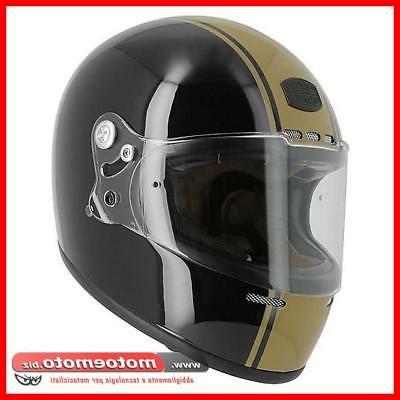 casque moto vintage gt stripe noir or