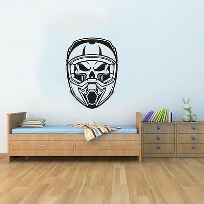 casque motocross autocollant art mur enfants dirt