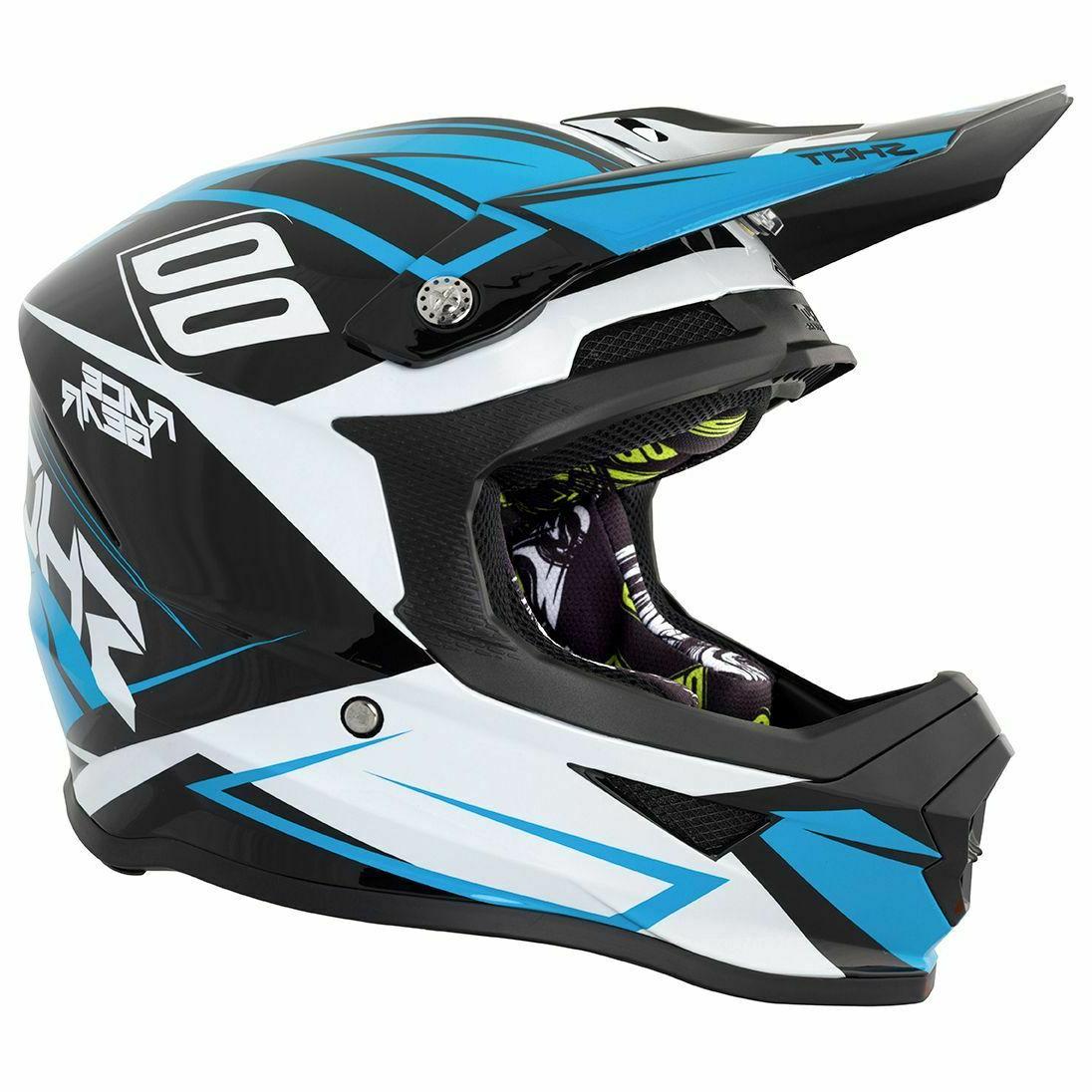 casque motocross furious alert black blue gloss